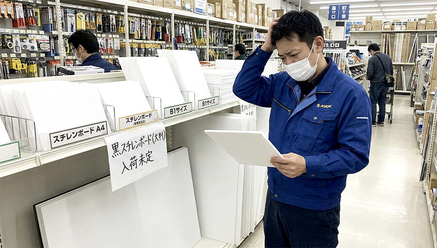 ホームセンターに黒スチレンボードがなくて困っている画像