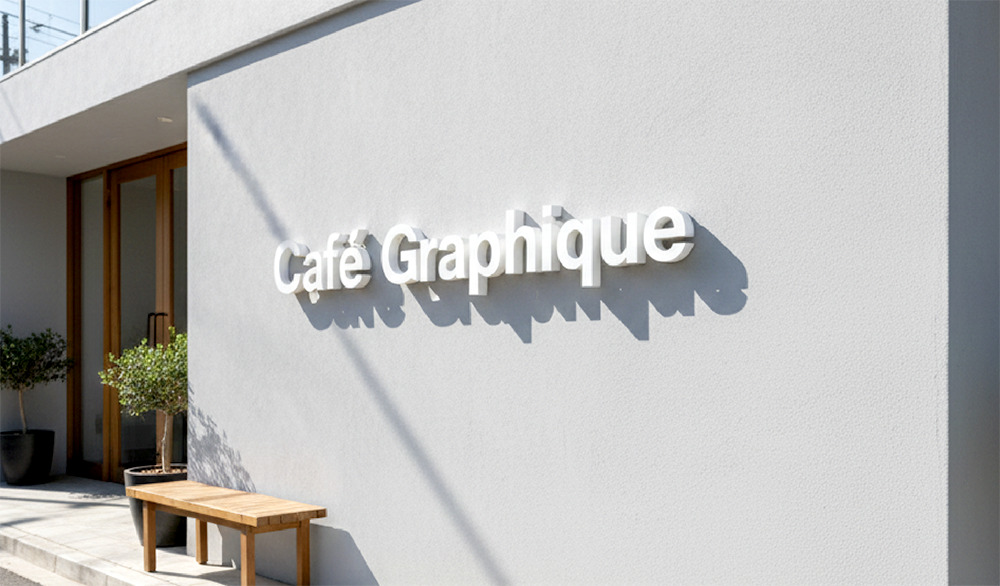 立体感のあるカルプ文字のファサード看板